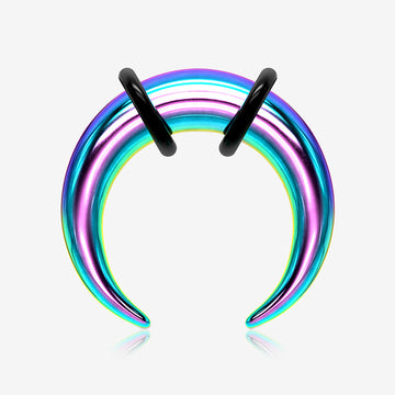 A Pair of Colorline Buffalo Pincher Hanging Steel Taper with O-Rings-Rainbow